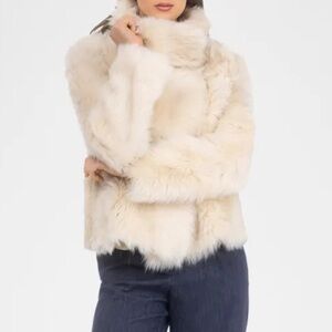 GORSKI Cream Teddy Jacket with Plush Collar
